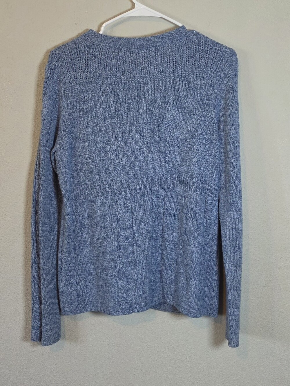 Sundance Heather Blue Alpaca Knit Button Cardigan Size M Coastal Librarian - Picture 3 of 7